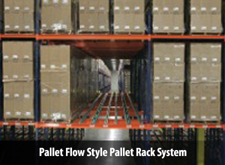 Pallet Flow Style Pallet Rack System
